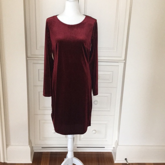 tahari burgundy dress